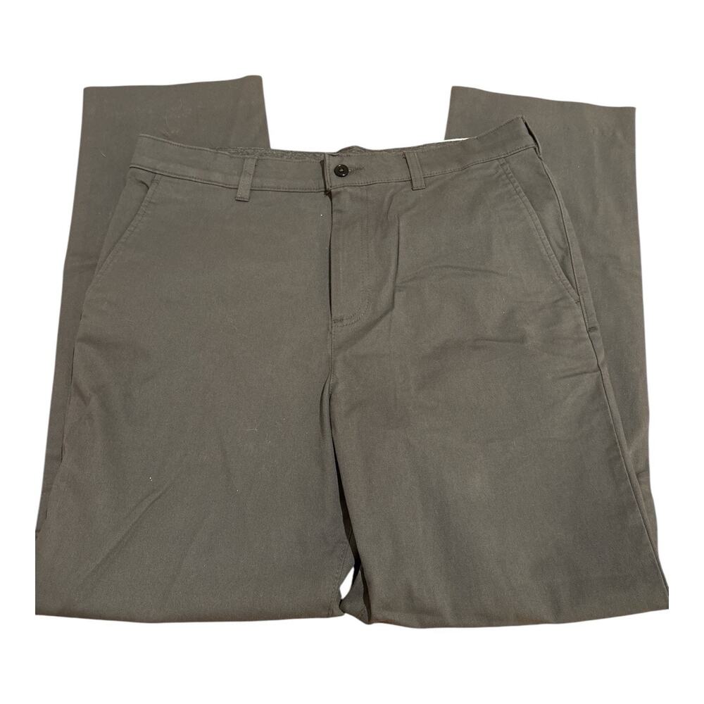 NWT Edwards Stretch Men's Gray Chino Pants Flat Front Straight Leg 32 - Picture 3 of 6